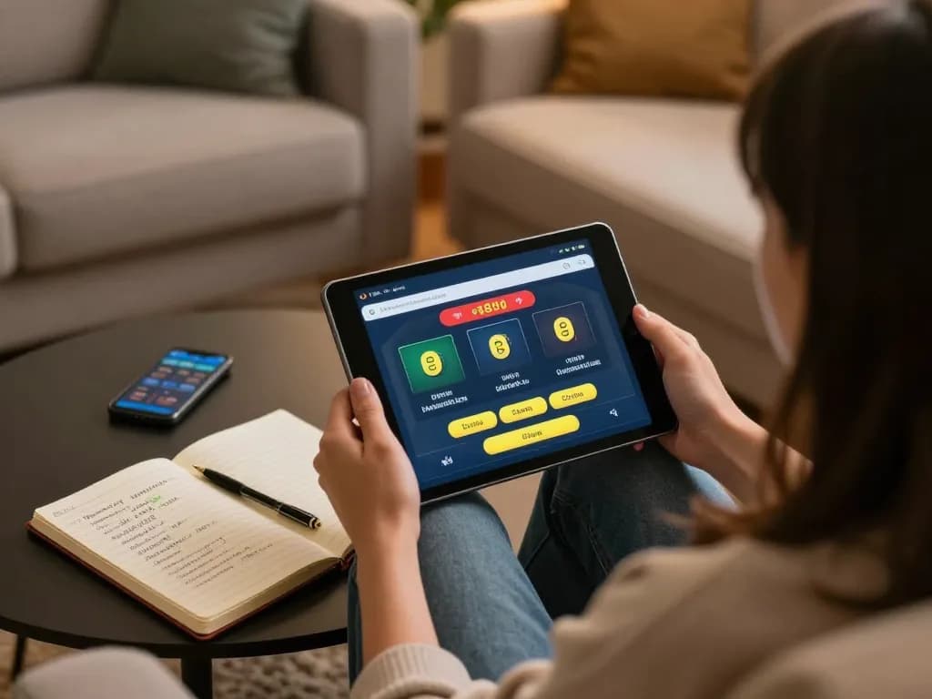 Enjoying a strategic game session on the ee88 online casino app while relaxing at home