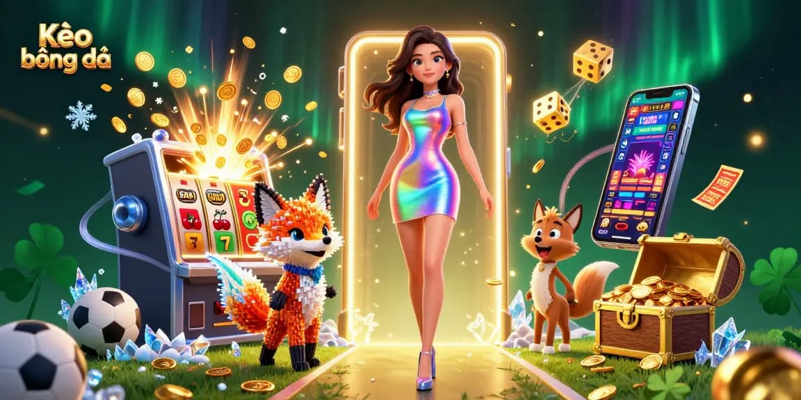 Experience Kèo bóng đá through an energetic scene of dynamic sports betting elements and vibrant characters.