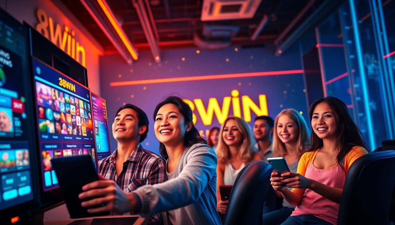 Experience the excitement of 98WIN Online Casino featuring diverse players and vibrant game interfaces.