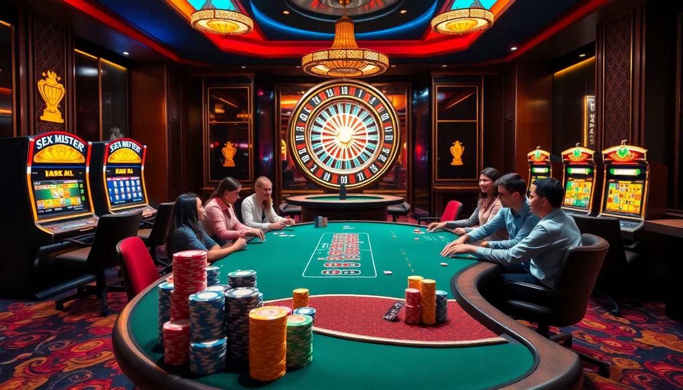 Engage in thrilling games at https://mm88.bar/ with vibrant poker tables and slot machines.