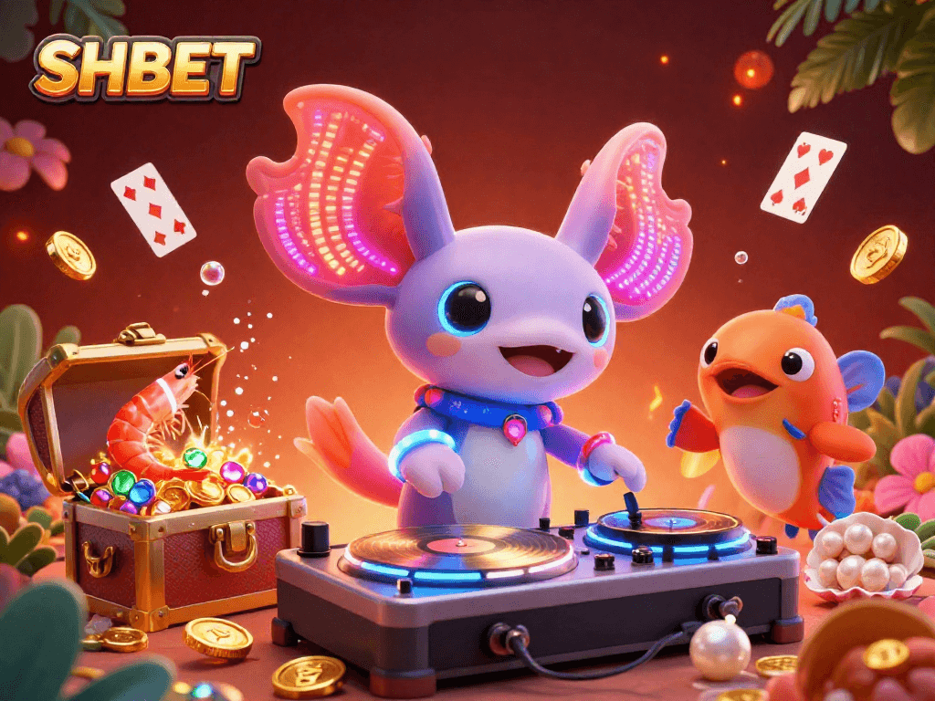 Experience the excitement of SHBET with vibrant casino action in a colorful underwater scene.