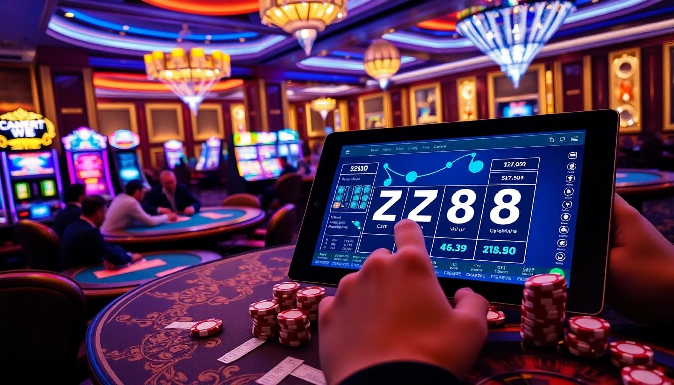 Excited players engage in high-stakes gambling experiences at https://zx88.live/ with vibrant casino elements.