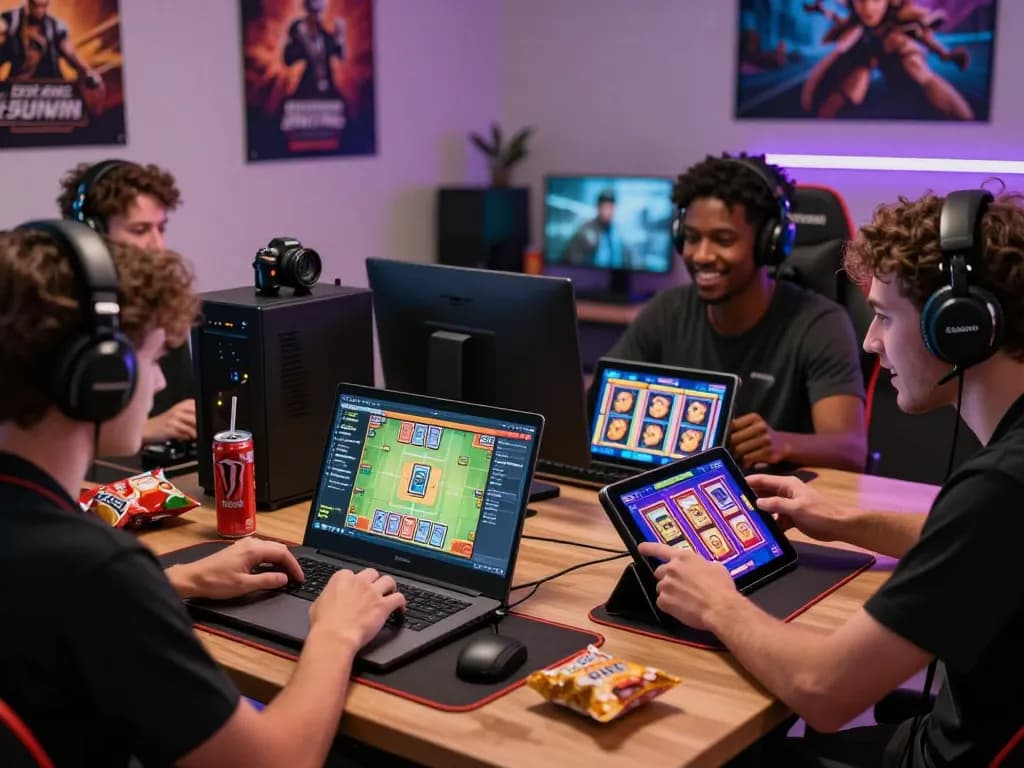 Diverse gamers enjoying Sunwin online platform with engaging games and vibrant atmosphere.