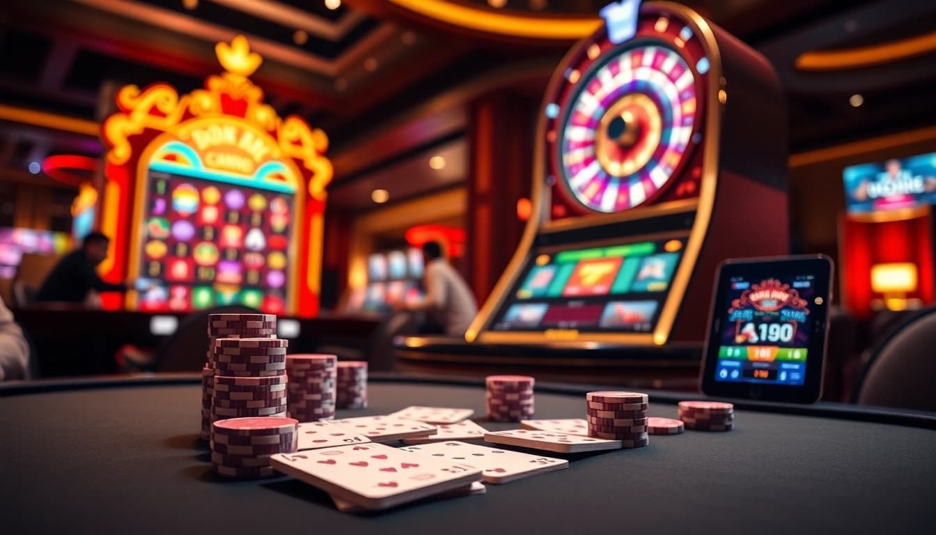 Experience the thrill of https://xx88.promo/ with a luxurious casino scene depicting vibrant slot machines and poker action.