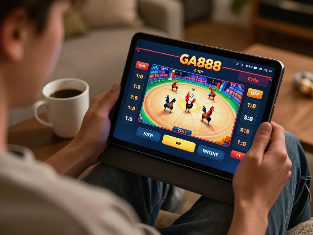 Engaging with live matches on GA888’s app while betting.