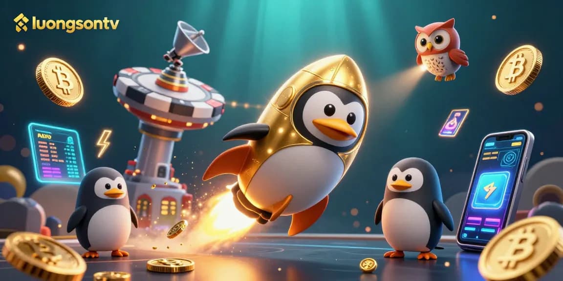 luongsontv launches into the gaming universe with a golden penguin and casino elements