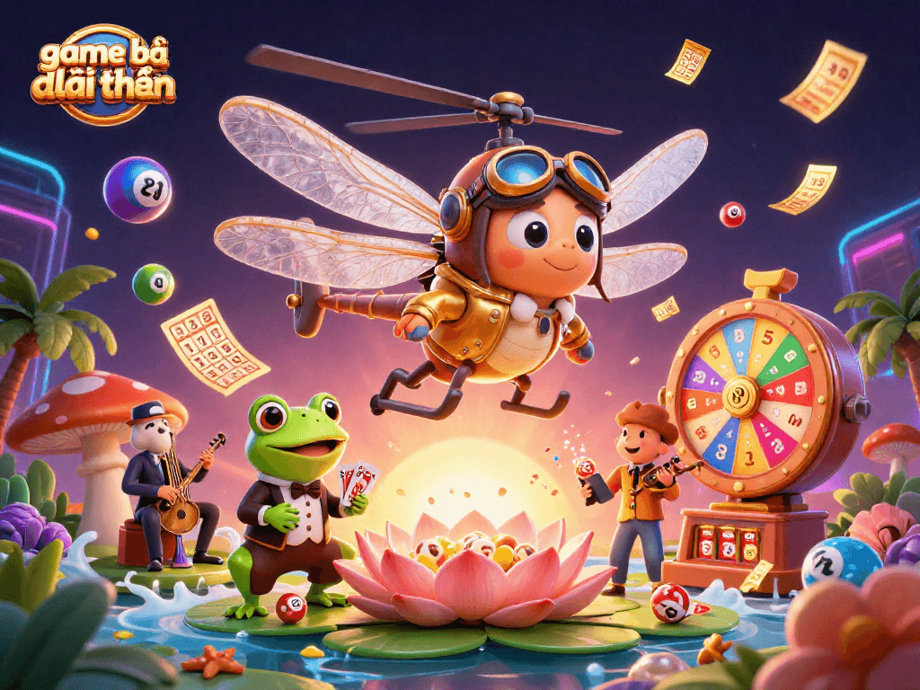 Experience thrilling game bài đổi thưởng with vibrant elements and dynamic characters in a 3D fantasy casino.