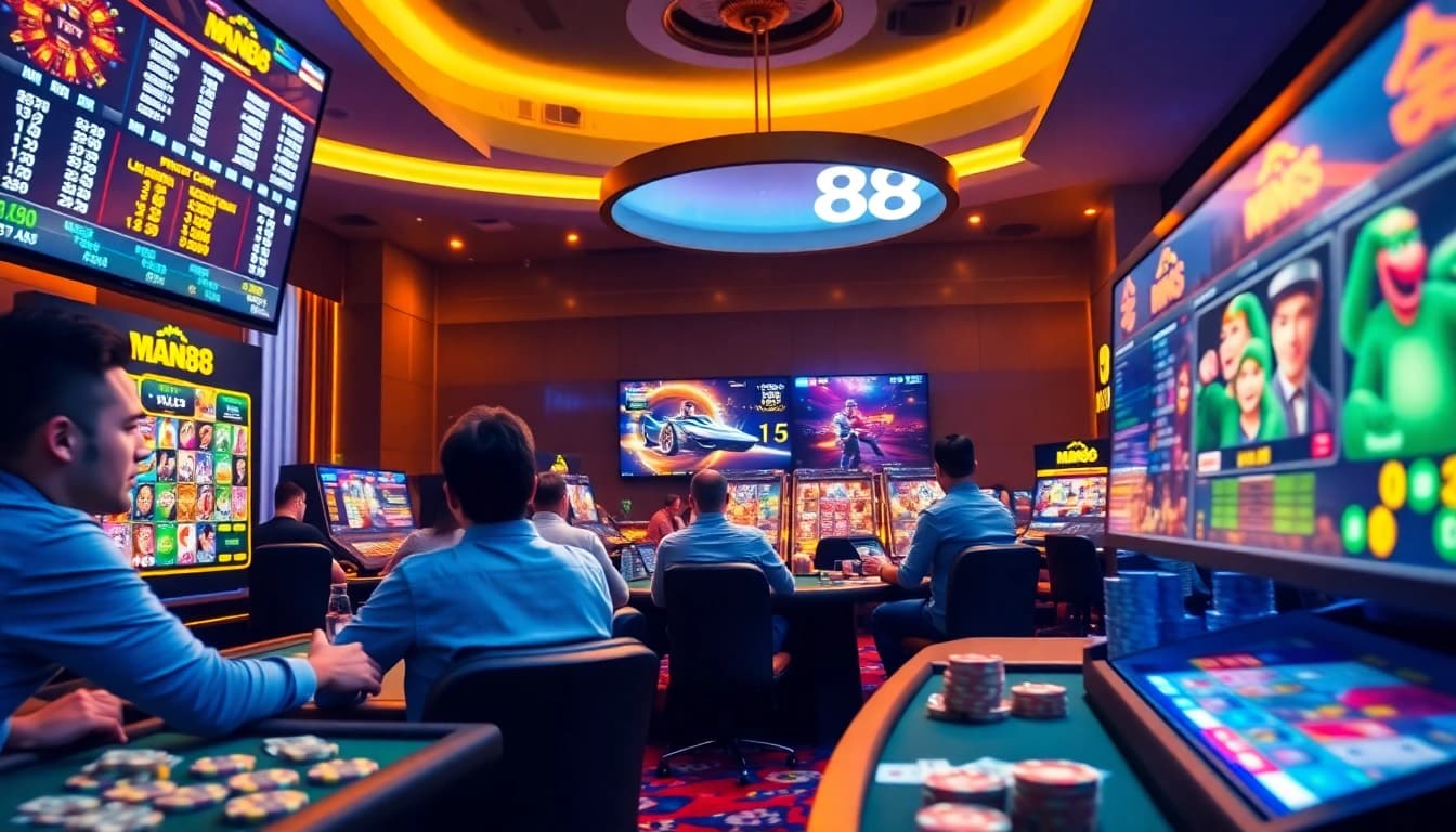 Experience the excitement at Man88, the top platform for online gambling with dynamic gameplay and engaging casino scenes.