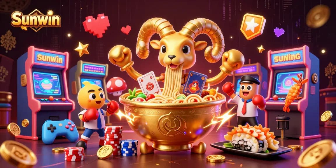 Engage with Sunwin's thrilling online casino experience featuring a vibrant, dynamic gaming scene.