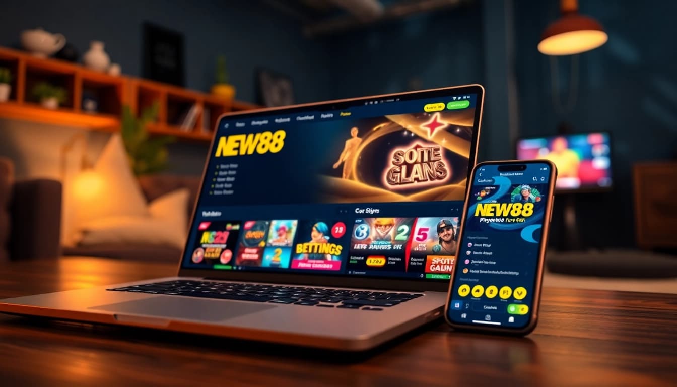 Engaging online betting interface featuring new88go.com logo and popular games.