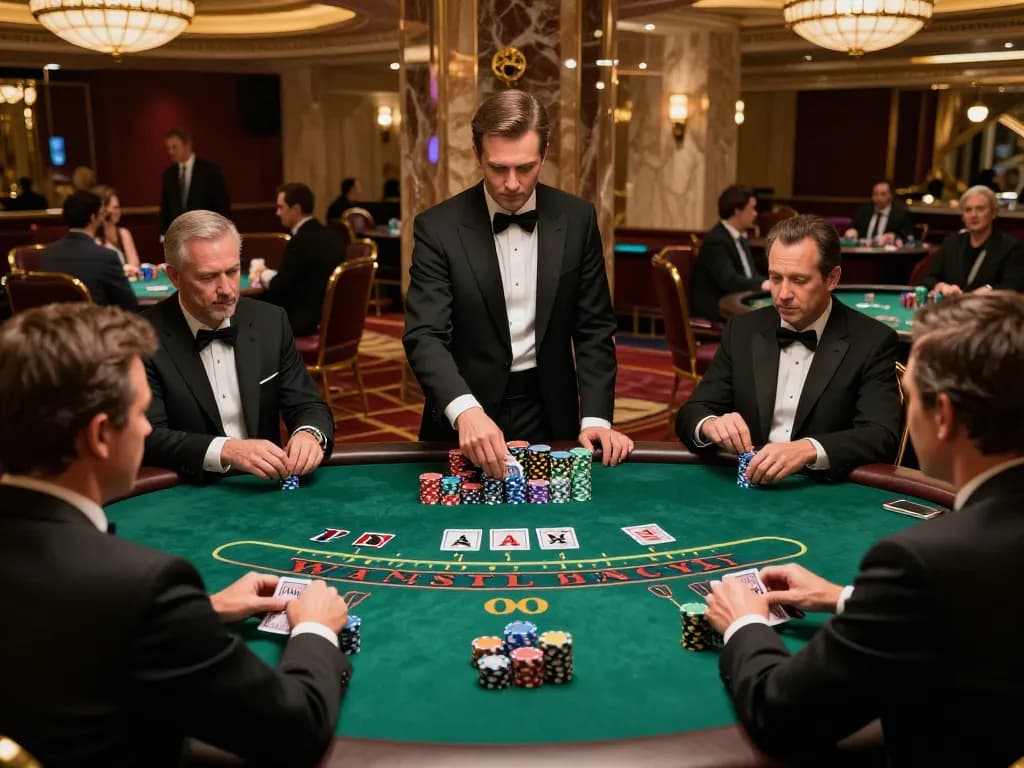 MM88 blackjack game showcasing players intensely focused on their strategy and chips