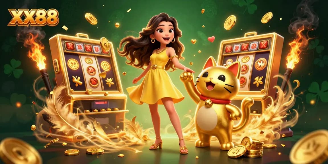 Explore winning strategies at XX88 with a vibrant illustration showcasing excitement and luck.