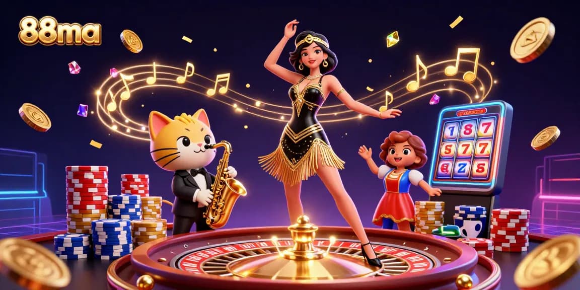 Experience vibrant gaming action at 88ma with an exciting casino scene full of energy and detail.