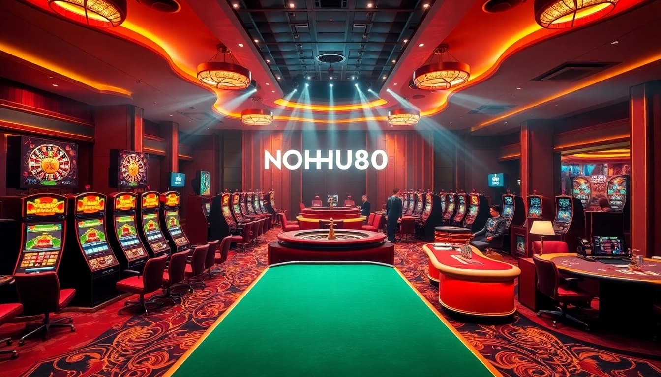 Experience thrilling games like slots and poker at NOHU90's vibrant casino atmosphere.