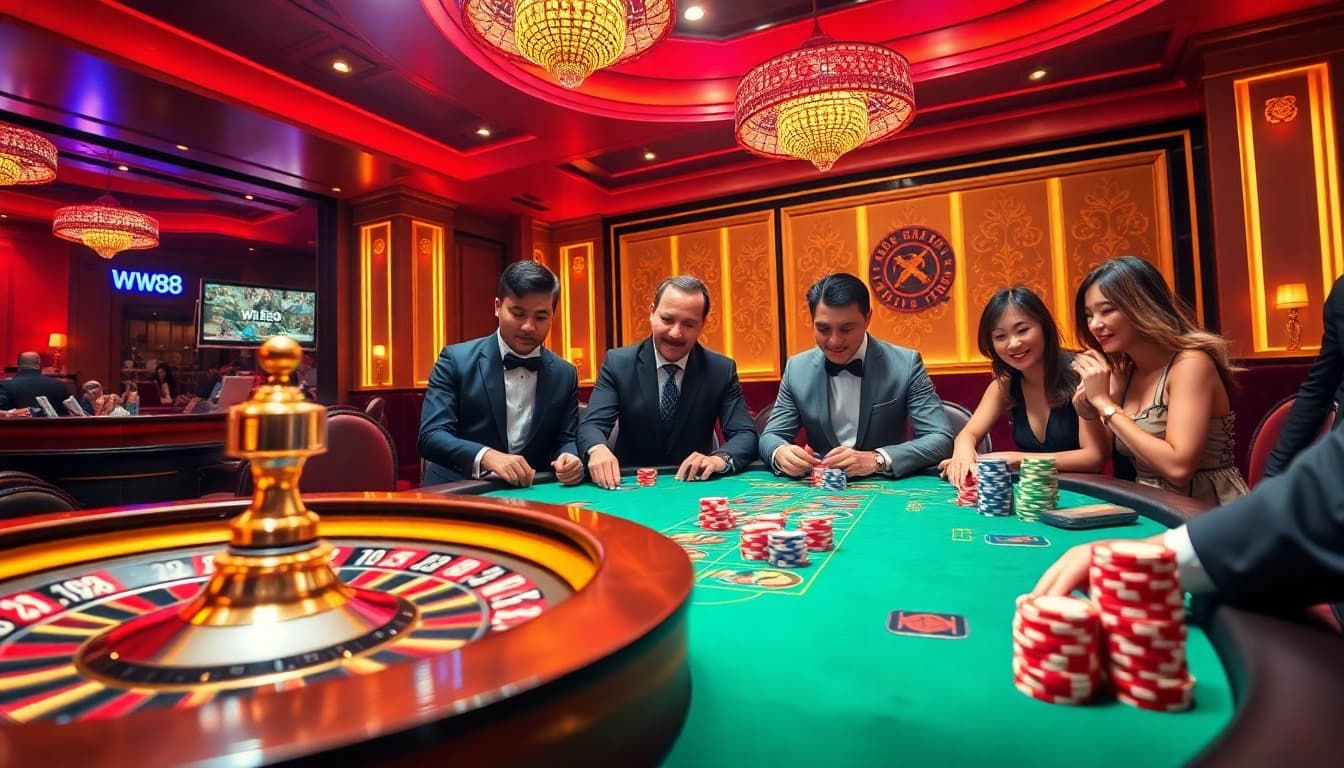 Experience thrilling moments at the WW88 casino with vibrant poker games and exciting roulette.