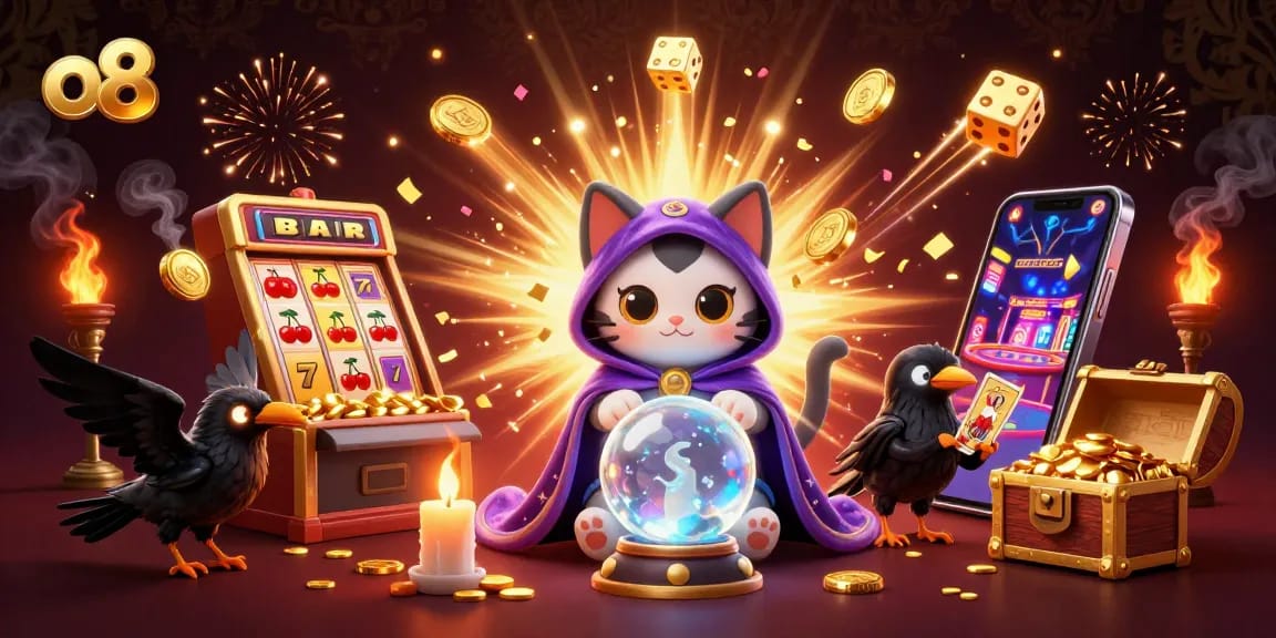 Engage with the dynamic action of o8's casino world illustrated in stunning 3D detail.