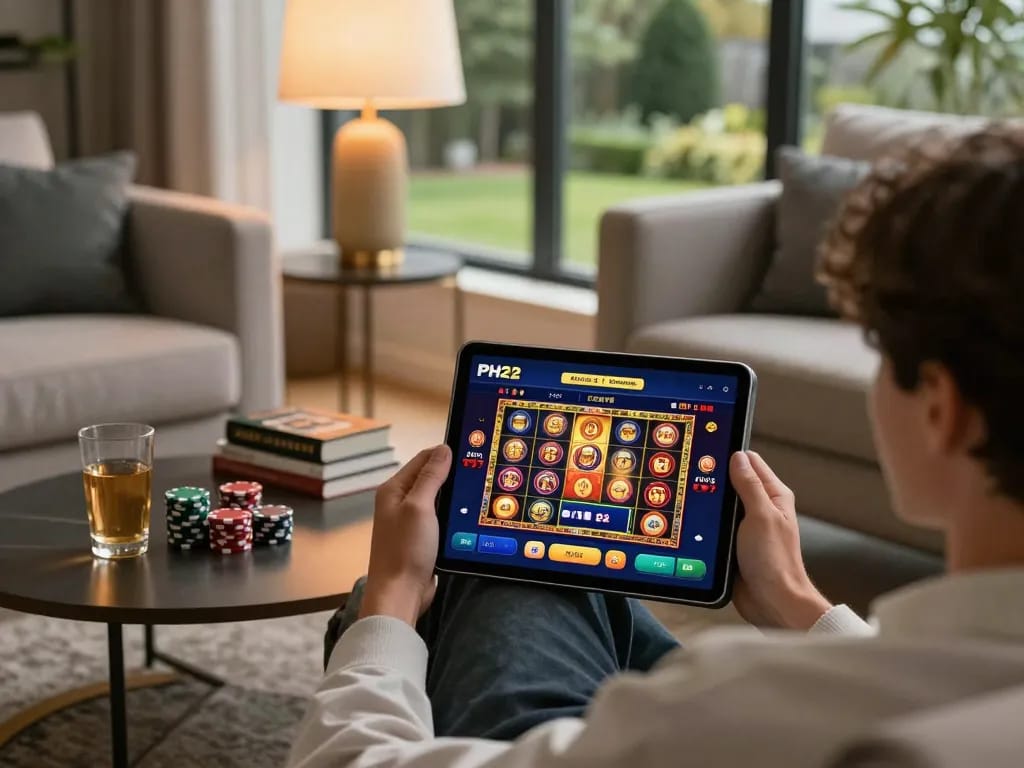 Engaging in online slots using the PH22 app from a cozy home setup