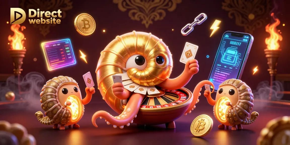 Spin and win on the Direct website with vibrant casino elements and 3D characters.