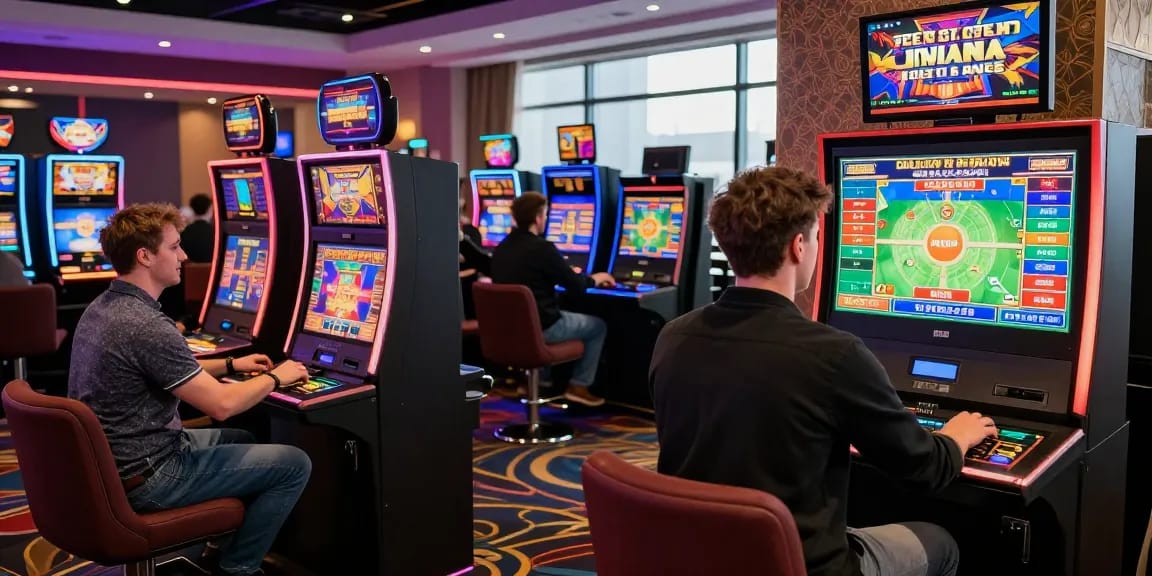 Diverse UK players having fun at a non-UK casino, featuring vibrant slot games and engaging live dealer interactions, highlighting https://ghsc.co.uk.