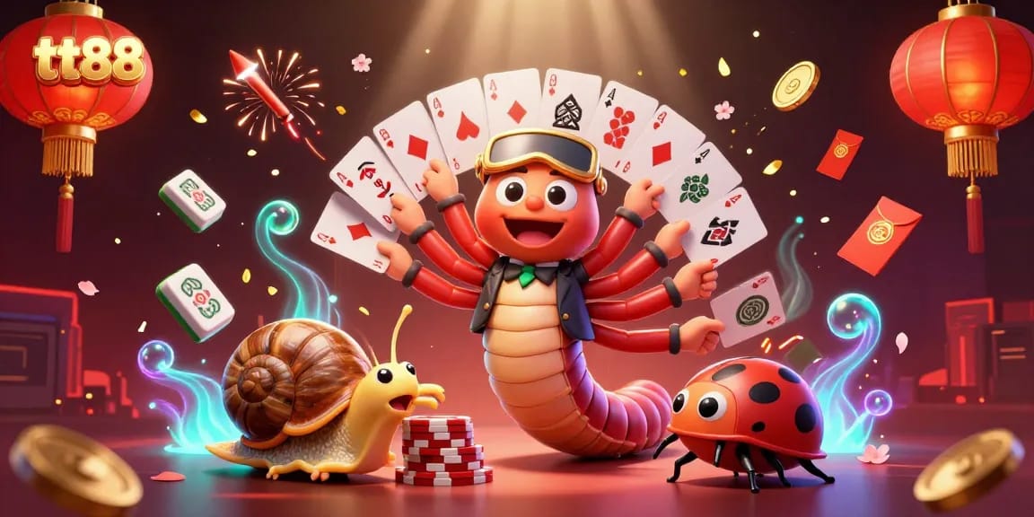 Experience thrilling gaming at tt88 with a vibrant carnival of animated characters celebrating wins.