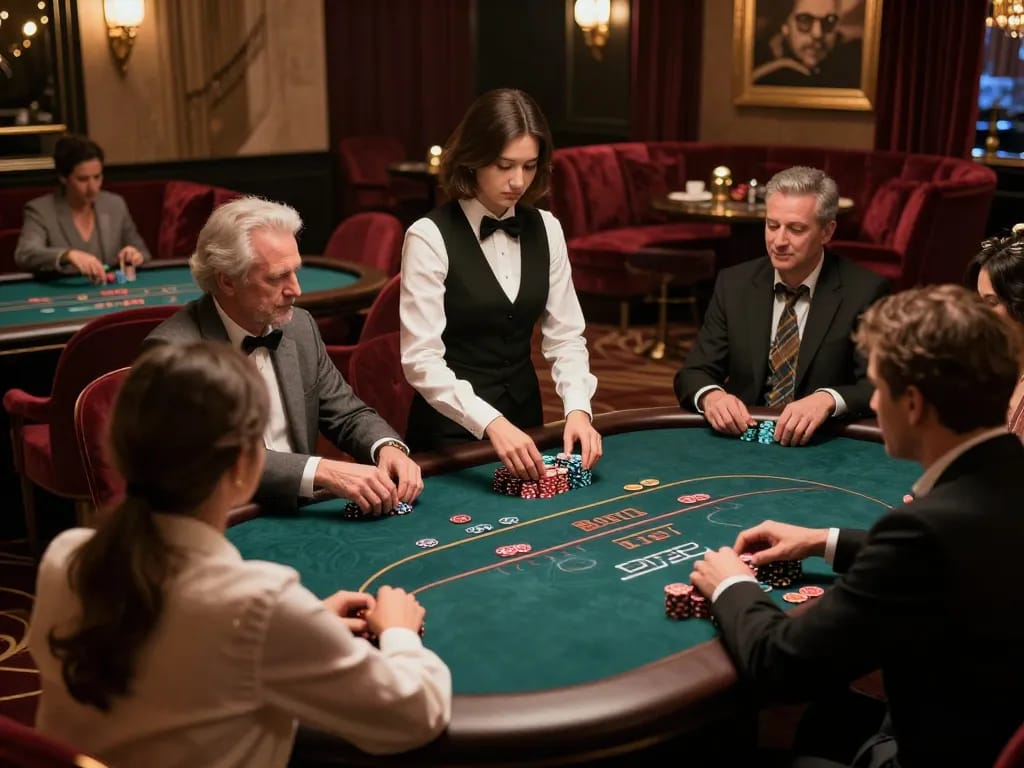 Participating in a fun79 vip poker game within an elegant casino atmosphere