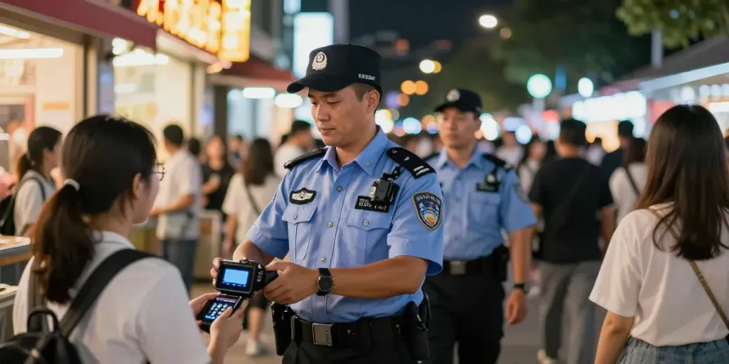 Security Guard maintaining safety at a busy venue, ensuring community security.
