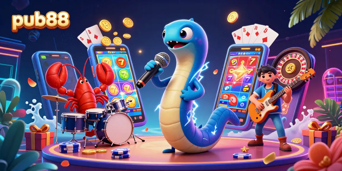 Engage with the thrilling world of pub88 as an electric eel DJ electrifies the underwater casino scene.