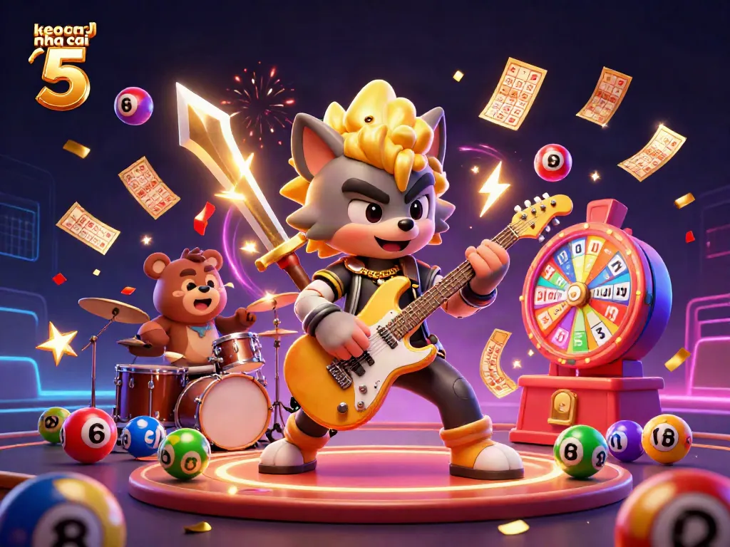 Experience the excitement of keo nha cai 5 with lively characters in a vibrant casino setting.