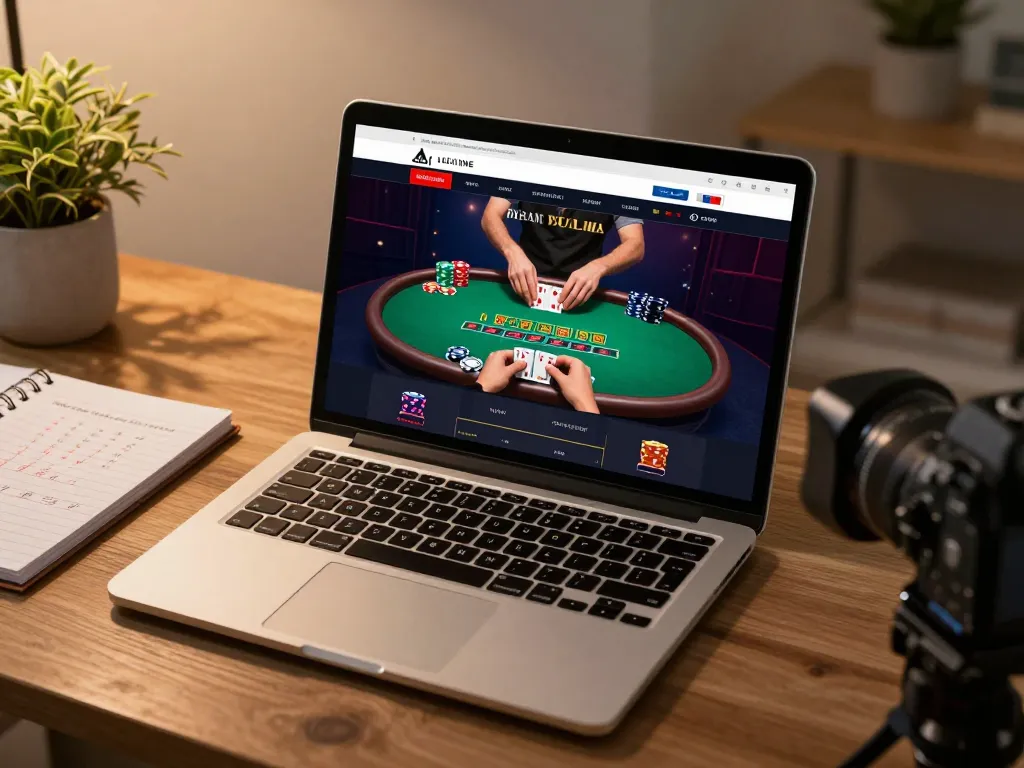 UU88 player engaging in blackjack online, showcasing a strategic betting moment at home.