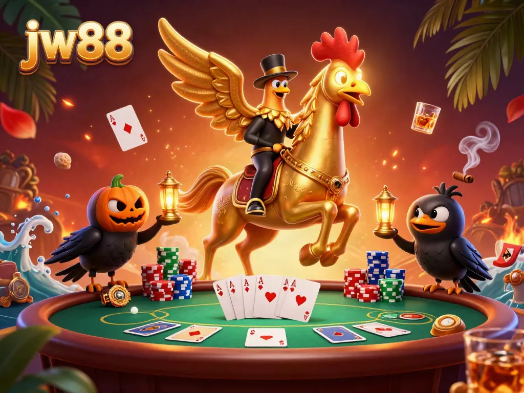 Experience excitement with jw88 in this vibrant casino scene filled with thrilling poker elements.