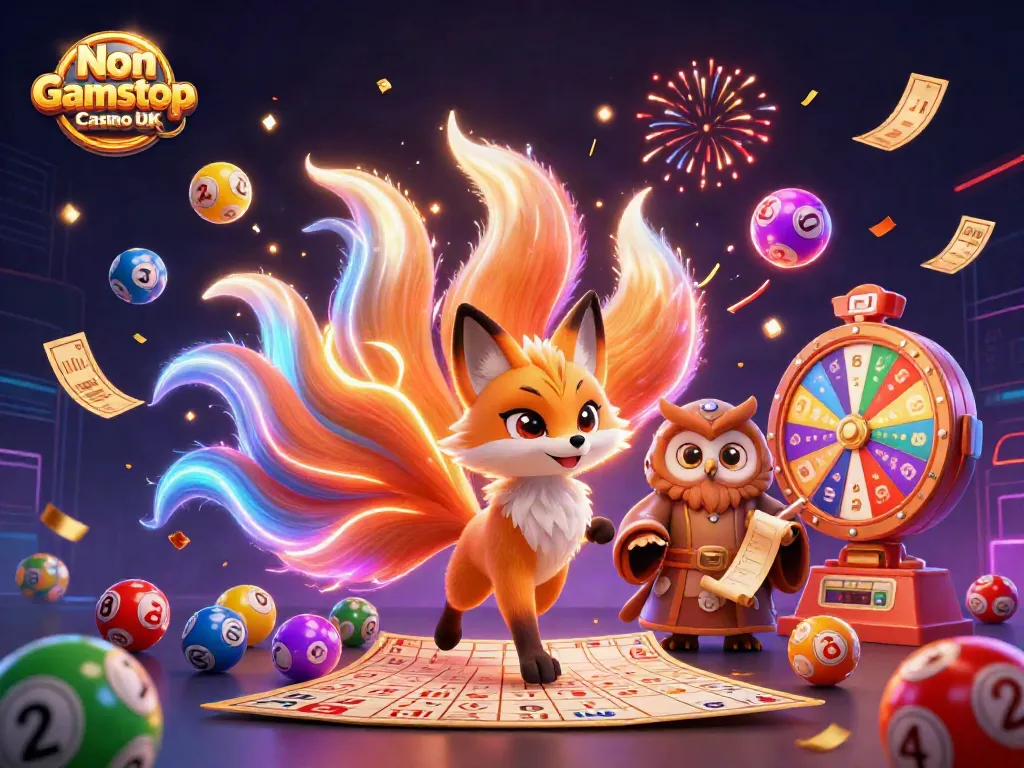 Engage in thrilling action at Non Gamstop Casino UK with vibrant colors and dynamic lottery elements.