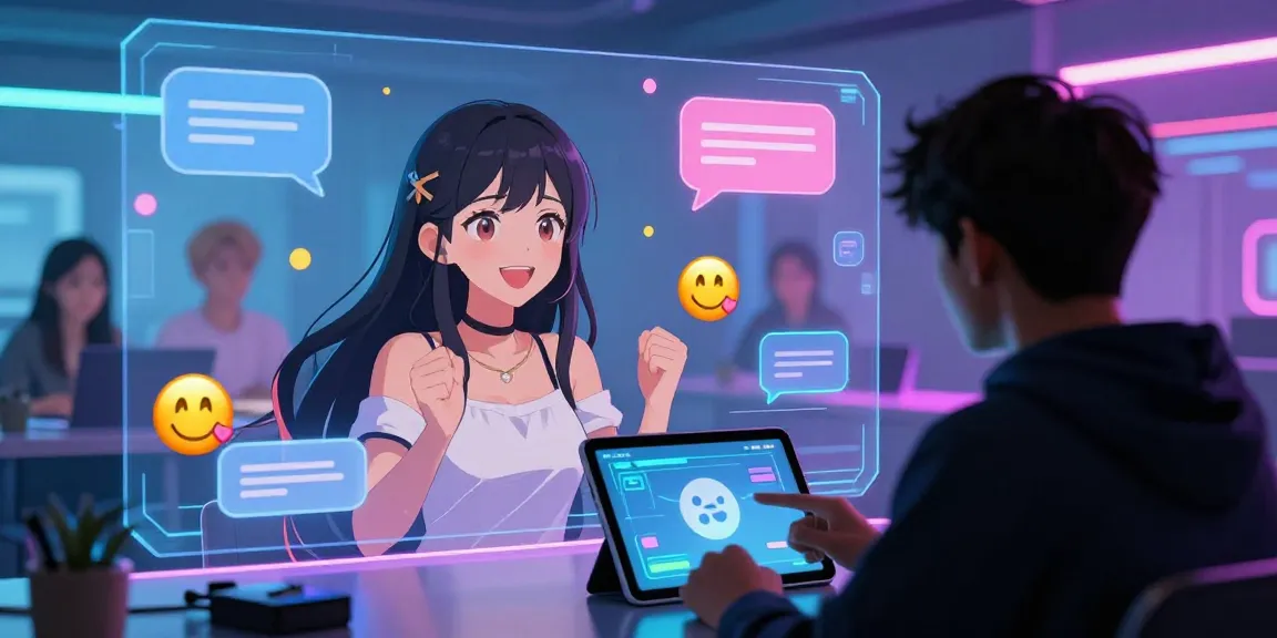 Engaging chat scene with animated characters in ecchi chat AI interaction, highlighting user experience in a vibrant digital setting.