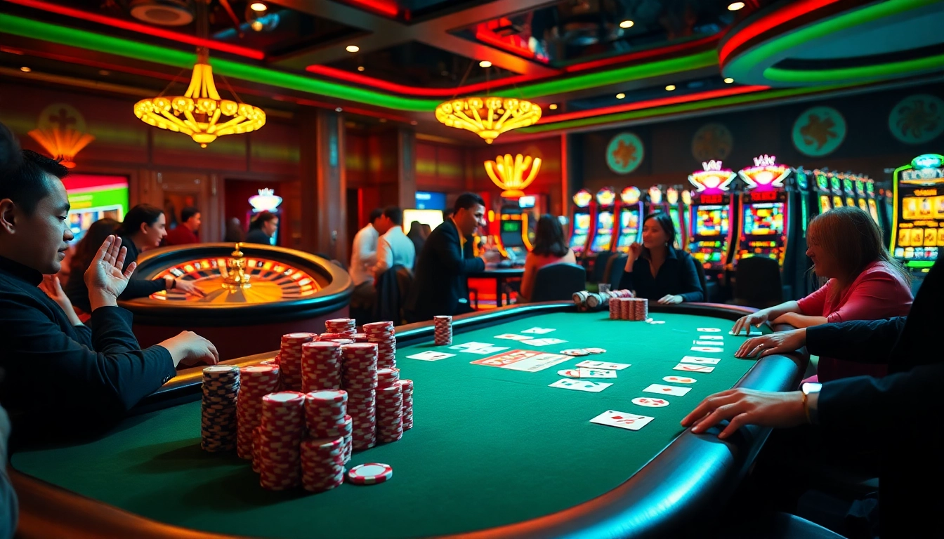 Players strategize and bet at a high-stakes poker table while the link 8XX interface enhances the gambling experience.