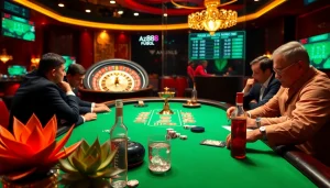 Betting excitement at a poker table in a luxury casino setting inspired by https://az888.futbol.