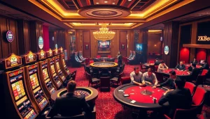 High-stakes gambling scene at https://zk88.club/ with luxurious casino elements.