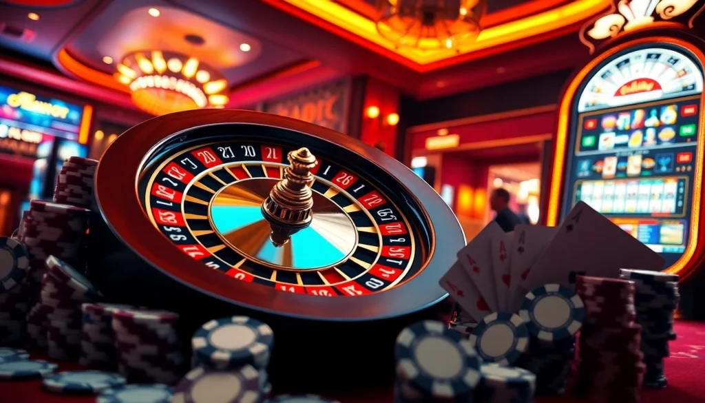 Experience thrilling casino action at f8beta2.support with vibrant roulette and poker elements.