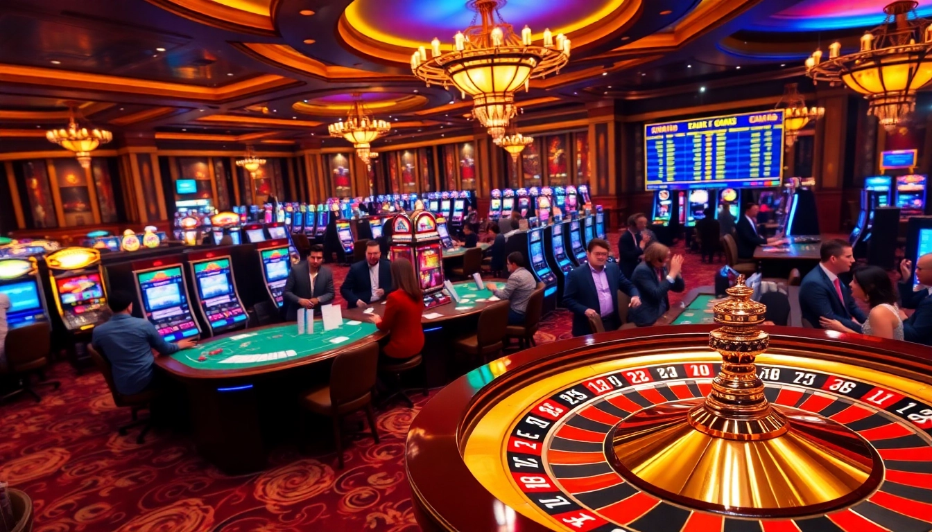 Experience the excitement of 789p with vibrant slot machines and a dynamic roulette wheel.