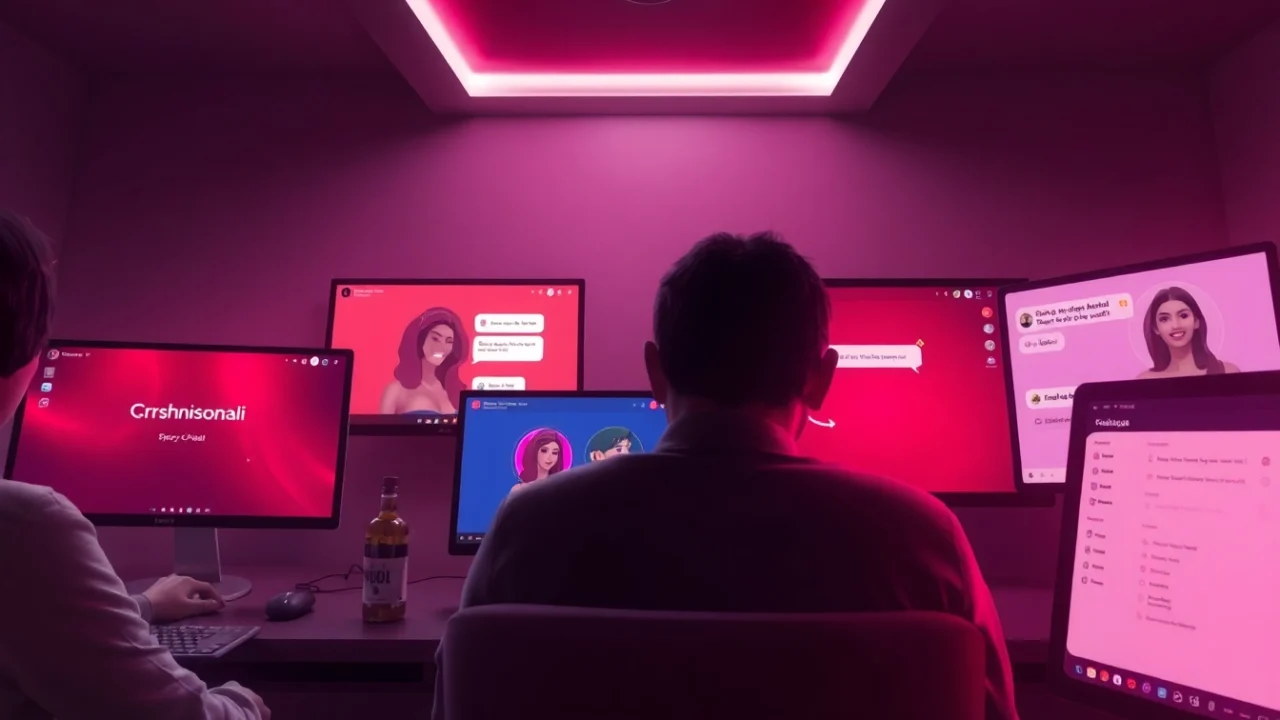 Explore the best nsfw ai platforms in an engaging digital environment showcasing user interactions.