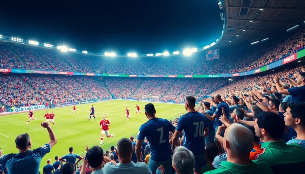 Socolive soccer live streaming excitement in a vibrant stadium atmosphere.