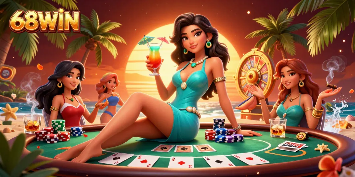 Experience thrilling wins with 68WIN as you enjoy glamorous gaming at a vibrant beach casino.