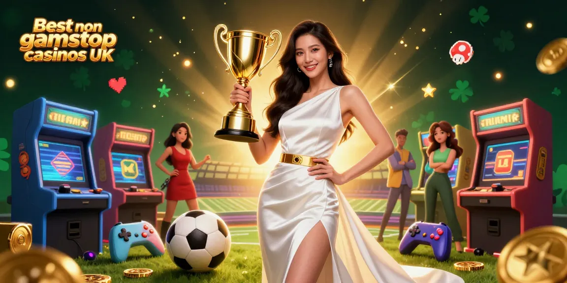 Experience the excitement of the Best non gamstop casinos UK with a victorious online player in a dynamic 3D illustration.