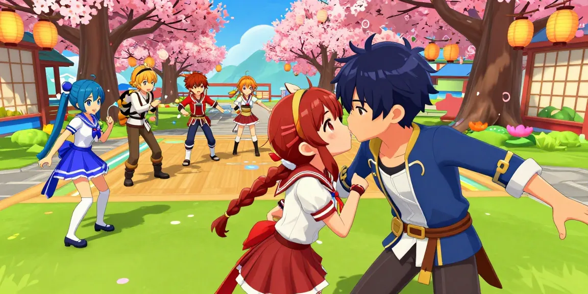 Interactive scene showcasing characters from popular free ecchi games engaging in playful adventures.