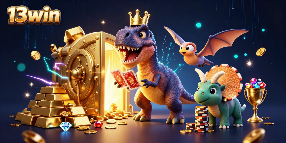 Experience thrilling gameplay at 13win with animated characters shuffling cards and stacking chips.