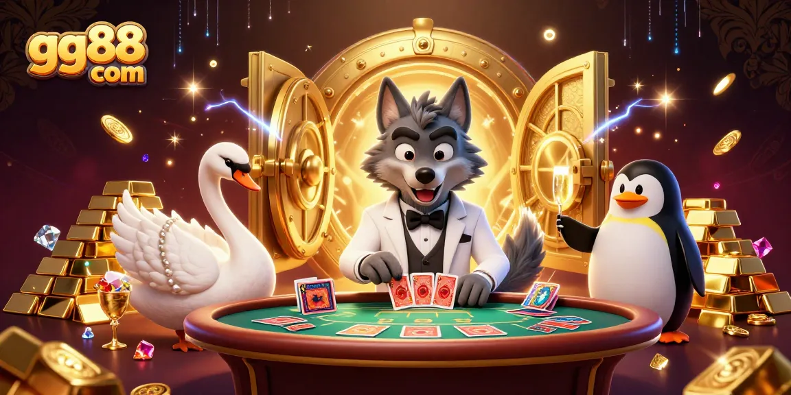 Experience thrilling entertainment at gg88 com with a lively casino scene featuring elegant characters and dazzling elements.