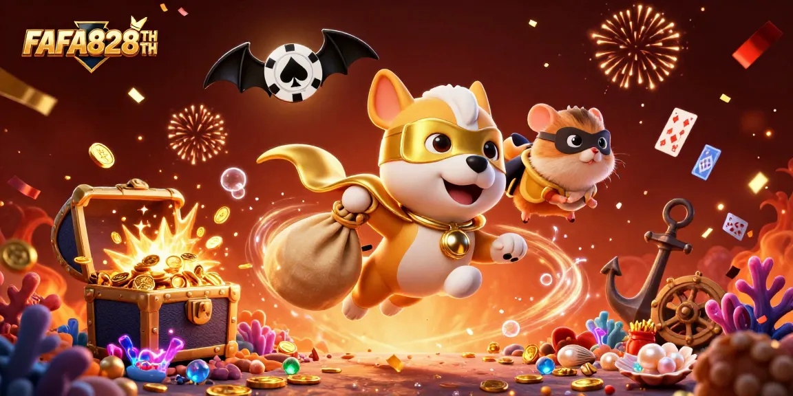 Win big with FAFA828TH in this vibrant 3D casino adventure with superhero characters!